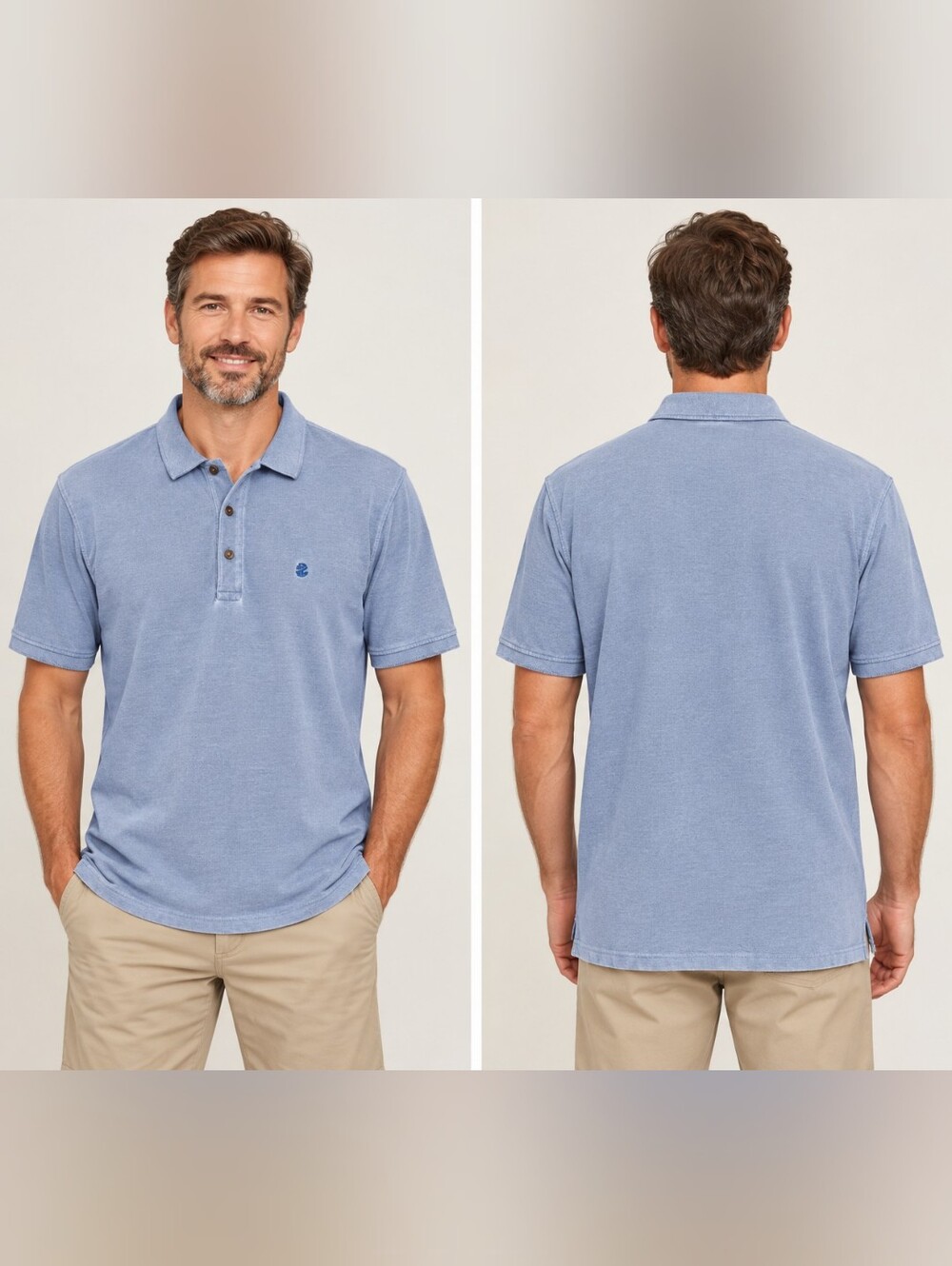 Izod Men's Faded Blue Short-Sleeve Polo